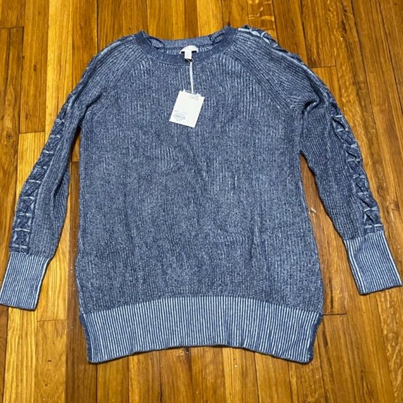 LAST CHANCE - Women's LC Lauren Conrad Lace Inset Tunic Sweater - Picture 2 of 4